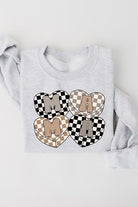 Mama Hearts Checker Graphic Fleece Sweatshirts Color Bear