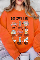 God Says I am Christian Graphic Fleece Sweatshirts Color Bear