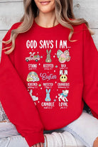 God Says I am Christian Graphic Fleece Sweatshirts Color Bear