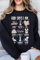 God Says I am Christian Graphic Fleece Sweatshirts Color Bear