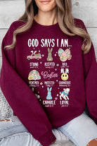 God Says I am Christian Graphic Fleece Sweatshirts Color Bear