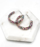 Multi-Color Sequin Glitter Hoop Earrings Baubles by B