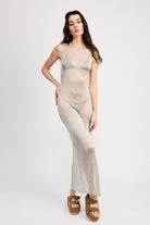 SHEER MAXI DRESS WITH SIDE SLIT Emory Park