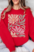 Pink Daisy Floral Graphic Fleece Sweatshirts Color Bear