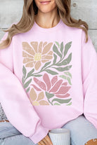 Pink Daisy Floral Graphic Fleece Sweatshirts Color Bear