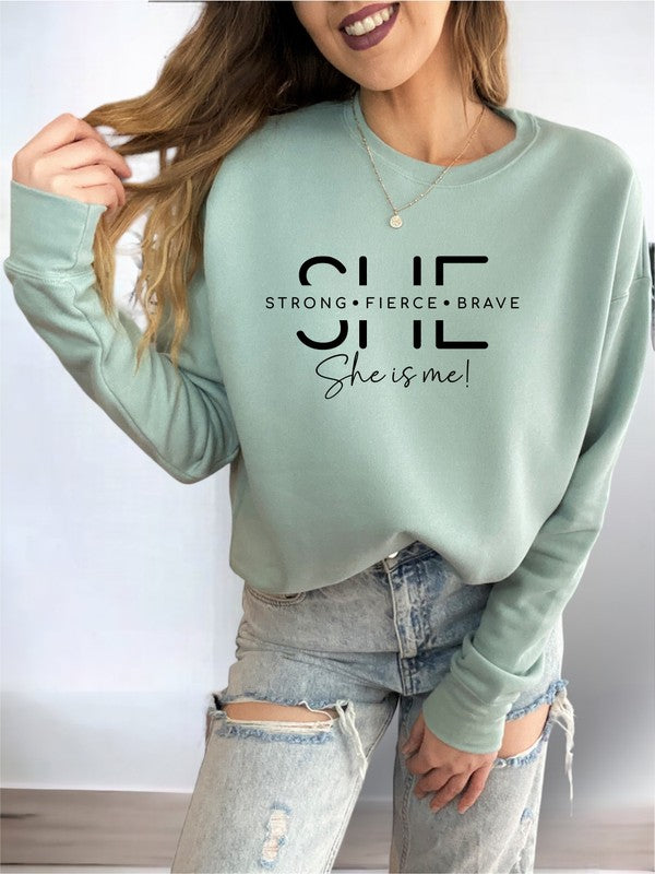 She Is Strong. She is me Bella Premium Sweatshirt Ocean and 7th