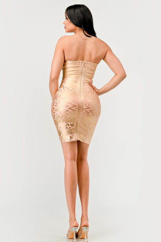 Gilded Glamour Strapless Dress Athina