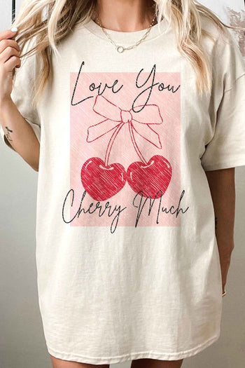 LOVE YOU CHERRY MUCH OVERSIZED TEE ALPHIA