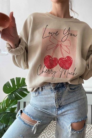 LOVE YOU CHERRY MUCH GRAPHIC SWEATSHIRT ALPHIA