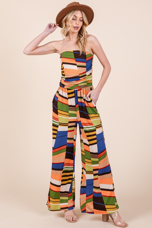 Wide Leg Jumpsuit with Pockets Orange Farm Clothing