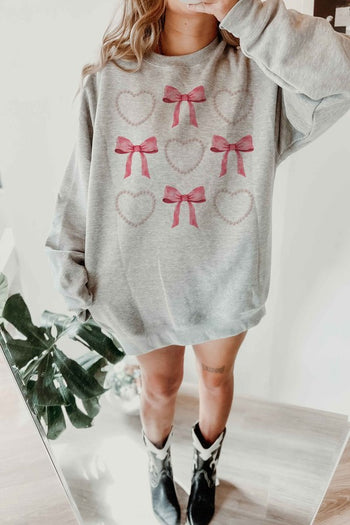 HEARTS AND BOWS PEARL OVERSIZED SWEATSHIRT ALPHIA