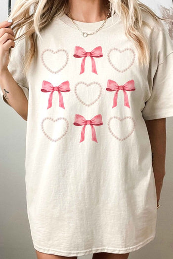 HEARTS AND BOWS PEARL OVERSIZED TEE ALPHIA