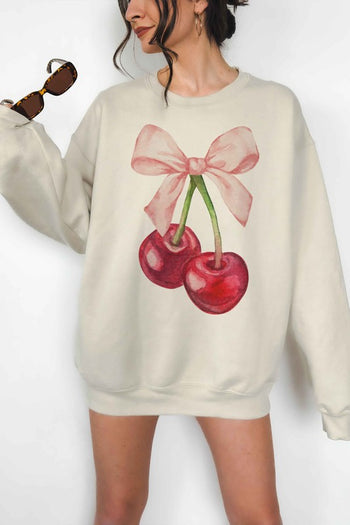 CHERRY BOW COQUETTE OVERSIZED SWEATSHIRT ALPHIA