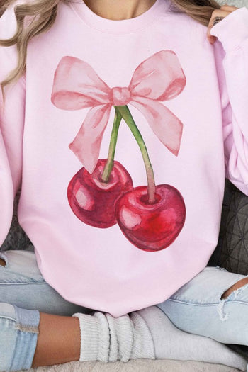 CHERRY BOW COQUETTE GRAPHIC SWEATSHIRT ALPHIA