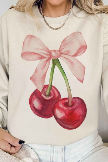 CHERRY BOW COQUETTE GRAPHIC SWEATSHIRT ALPHIA