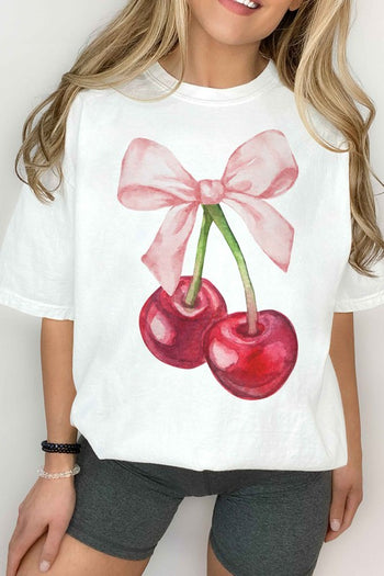 CHERRY BOW COQUETTE GRAPHIC TEE ALPHIA