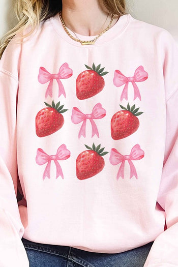 STRAWBERRY BOW COQUETTE OVERSIZED SWEATSHIRT ALPHIA