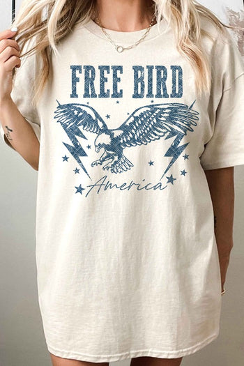 FREE BIRD AMERICAN EAGLE OVERSIZED GRAPHIC TEE ALPHIA