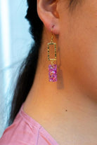 Raya Earrings - Pink Glitter Spiffy & Splendid