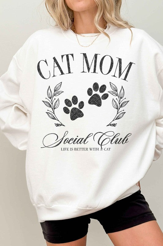 CAT MOM SOCIAL CLUB OVERSIZED SWEATSHIRT ALPHIA