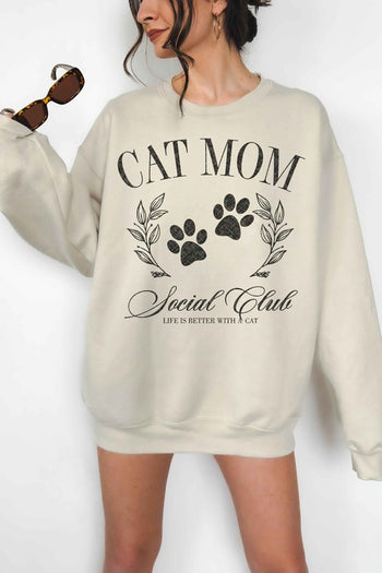 CAT MOM SOCIAL CLUB OVERSIZED SWEATSHIRT ALPHIA