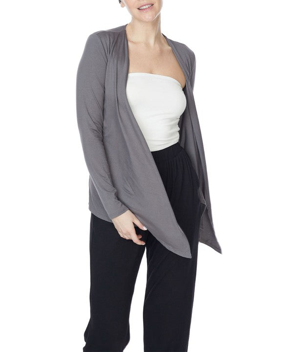 BAMBOO SIMPLE TIE FRONT CARDIGAN Fabina