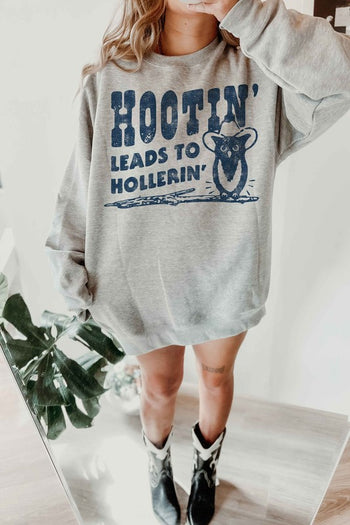 HOOTIN LEADS TO HOLLERIN OVERSIZED SWEATSHIRT ALPHIA