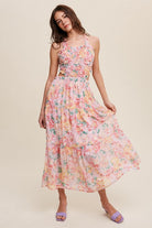 Floral Bubble Textured Two-Piece Style Maxi Dress Listicle