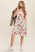 Flower Print Square Neck Dress Listicle