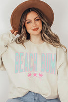 Beach Bum Oversized Graphic Fleece Sweatshirts Color Bear