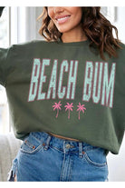 Beach Bum Oversized Graphic Fleece Sweatshirts Color Bear