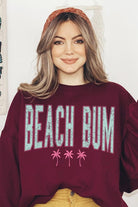 Beach Bum Oversized Graphic Fleece Sweatshirts Color Bear