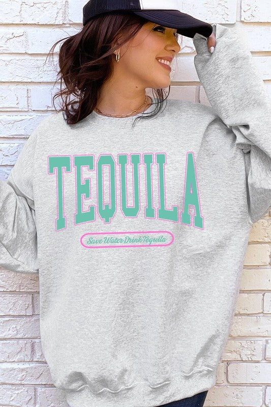 Tequila Drink Oversized Graphic Fleece Sweatshirts Color Bear