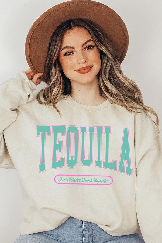 Tequila Drink Oversized Graphic Fleece Sweatshirts Color Bear