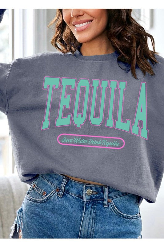 Tequila Drink Oversized Graphic Fleece Sweatshirts Color Bear