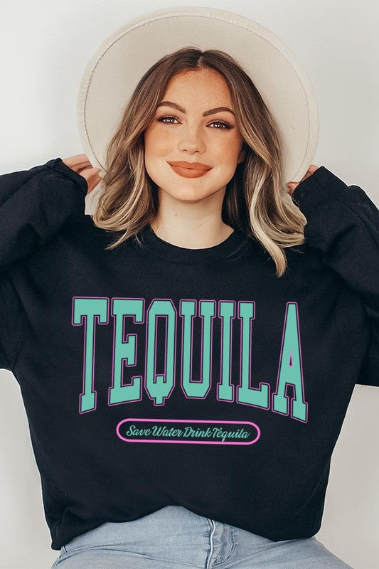 Tequila Drink Oversized Graphic Fleece Sweatshirts Color Bear