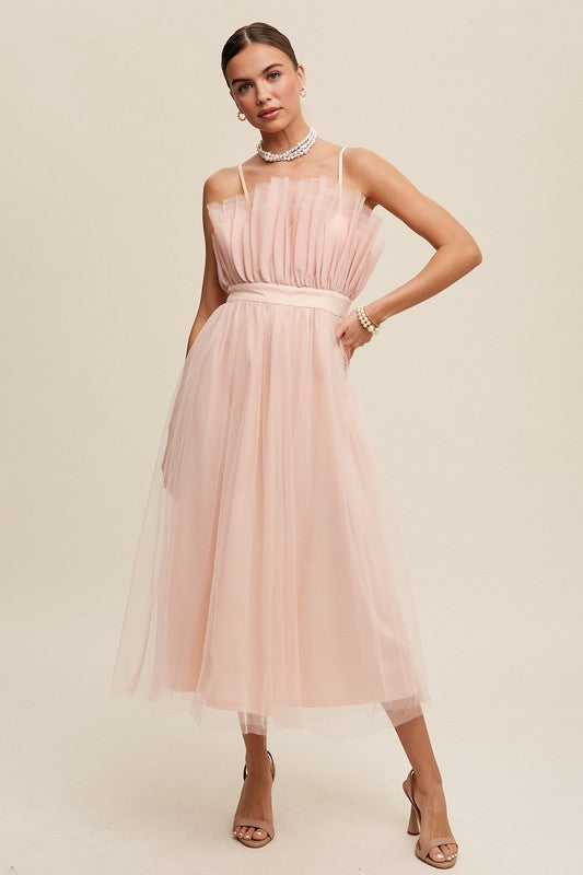 Paper Bag Frill Tulle Maxi Dress Listicle