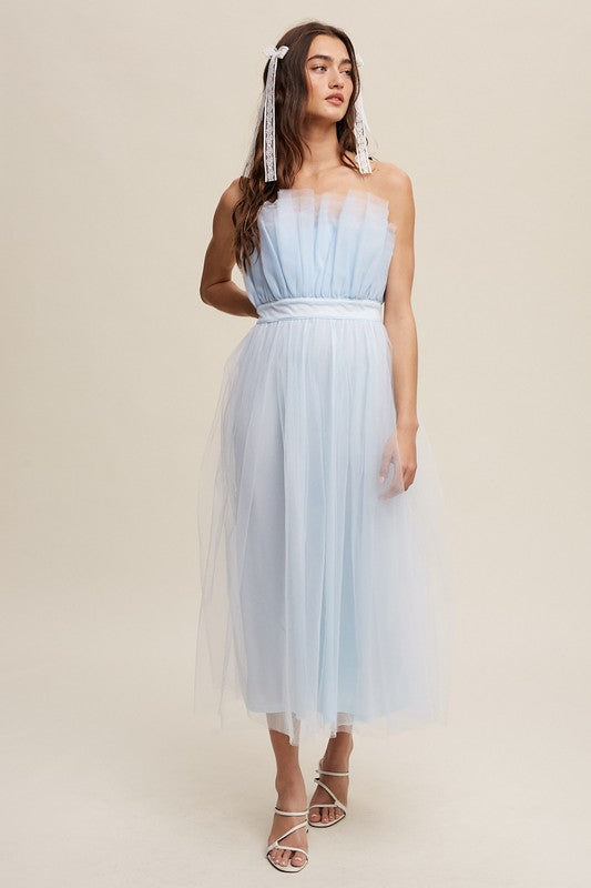 Paper Bag Frill Tulle Maxi Dress Listicle