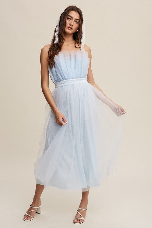 Paper Bag Frill Tulle Maxi Dress Listicle