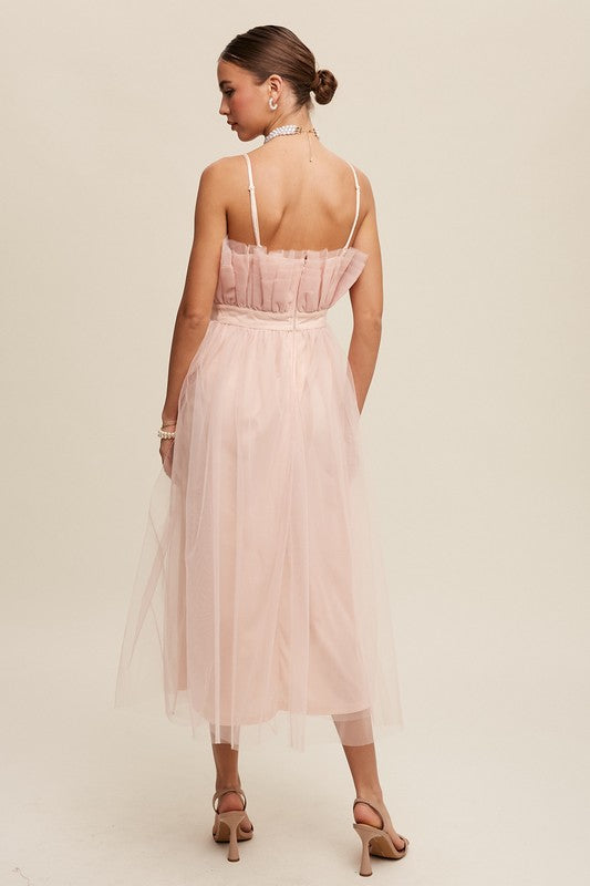 Paper Bag Frill Tulle Maxi Dress Listicle