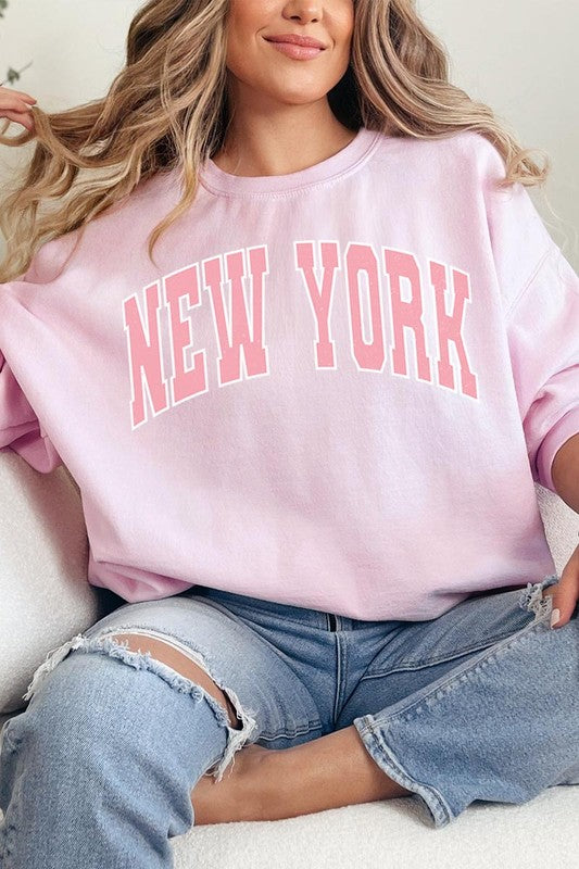 New York State Oversized Graphic Sweatshirts Color Bear