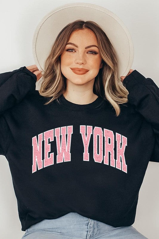 New York State Oversized Graphic Sweatshirts Color Bear