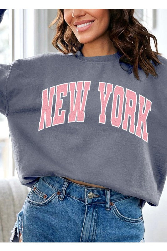 New York State Oversized Graphic Sweatshirts Color Bear