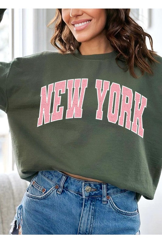 New York State Oversized Graphic Sweatshirts Color Bear