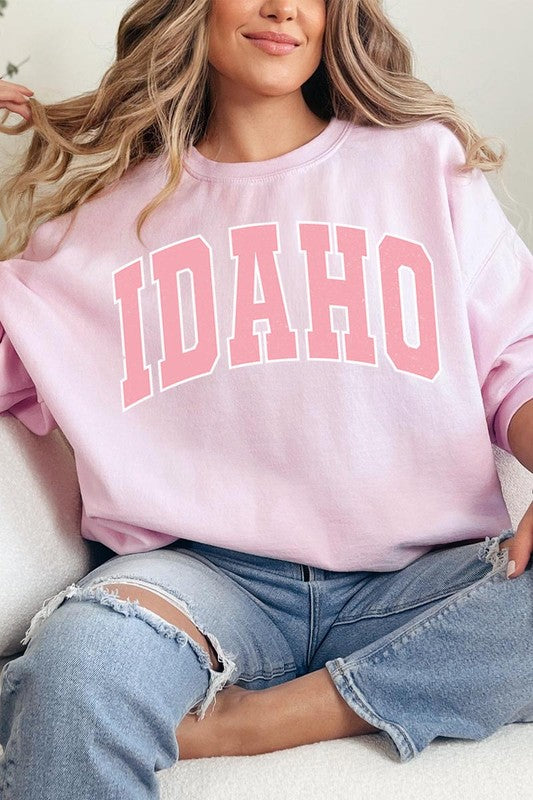 Idaho State Oversized Graphic Fleece Sweatshirts Color Bear