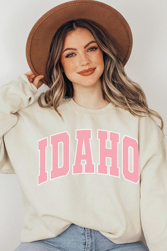 Idaho State Oversized Graphic Fleece Sweatshirts Color Bear