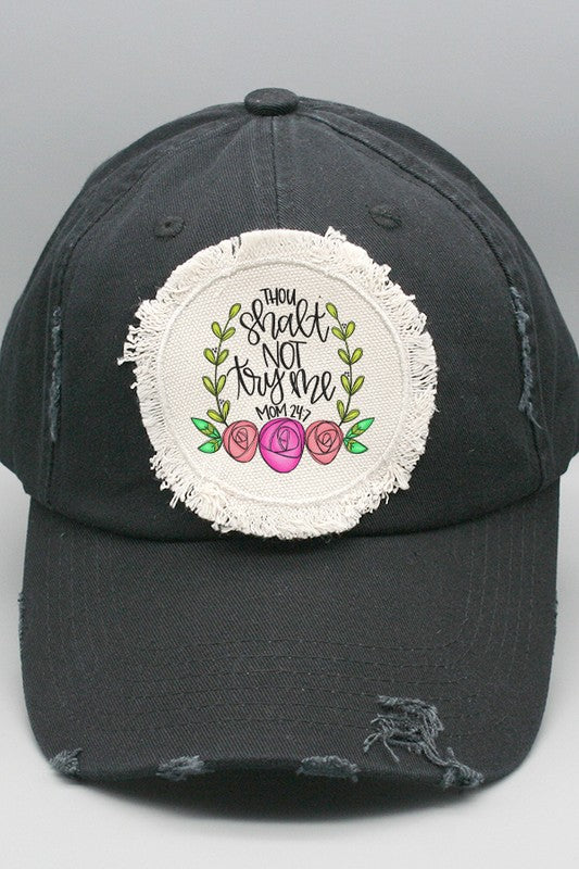 Mother's Day Thou Shall Not Try Me Patch Hat Cali Boutique