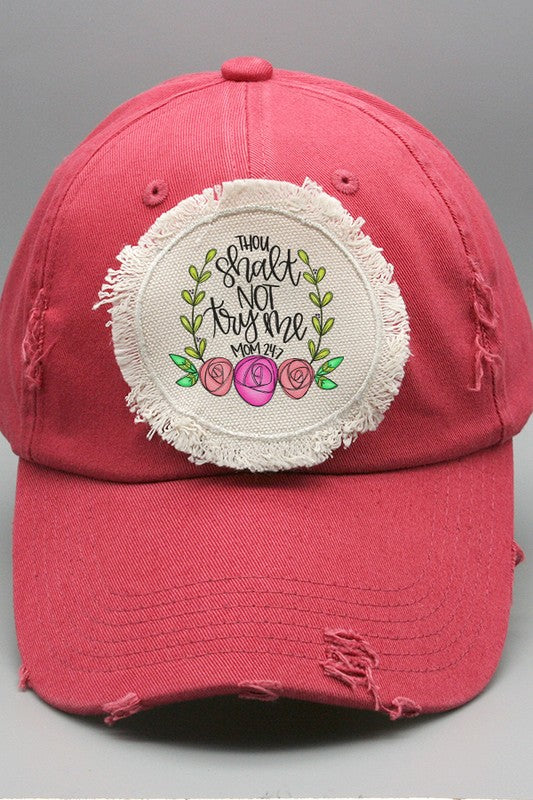 Mother's Day Thou Shall Not Try Me Patch Hat Cali Boutique