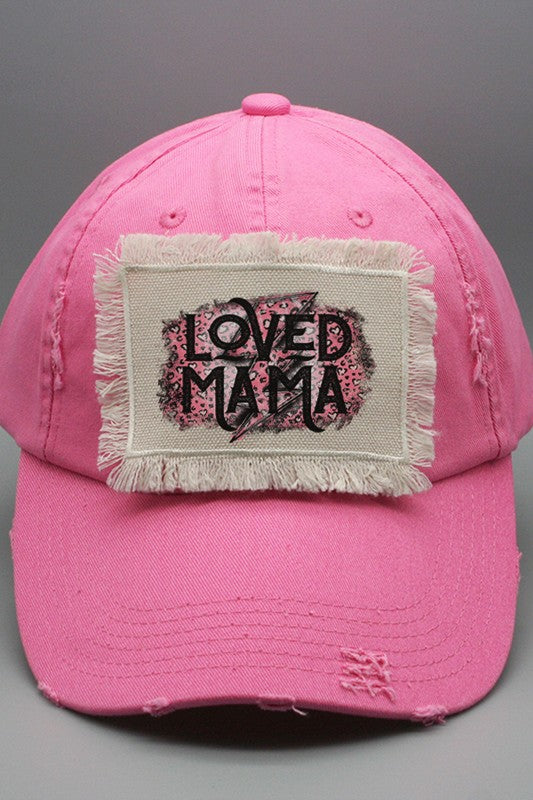 Mother's Day Black Pink Loved Mama Patch Hat Cali Boutique