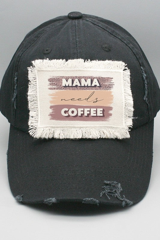 Mother's Day Mama Needs Coffee Block Patch Hat Cali Boutique